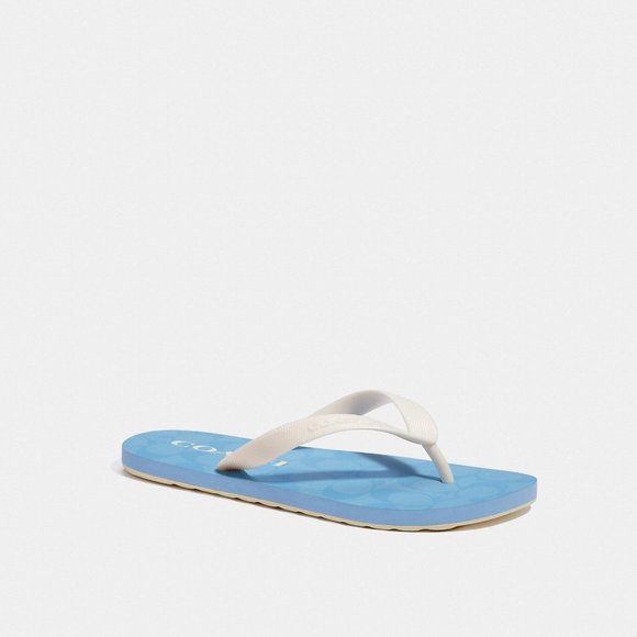 NWT Coach Zak Flip Flops Size Size 10 Blue - Picture 1 of 1